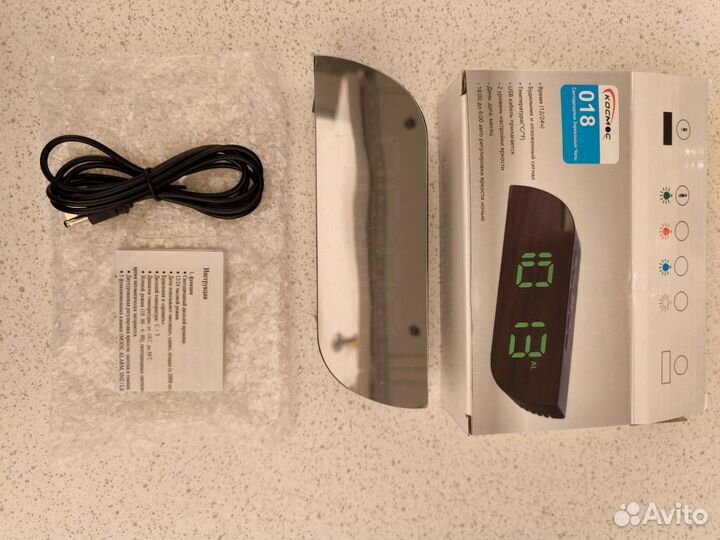 Светодиодные зеркальные часы с будильником