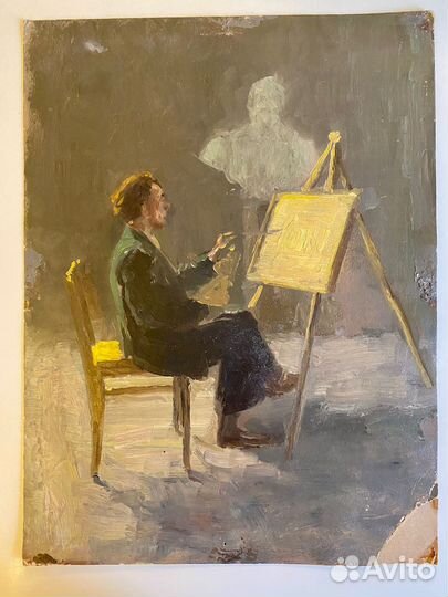 Картина маслом на картоне