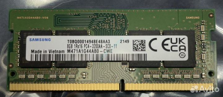 8Gb Samsung M471A1G44AB0-CWE DDR4 3200 sodimm