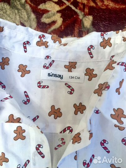 Рубашка новогодняя с брюками 134