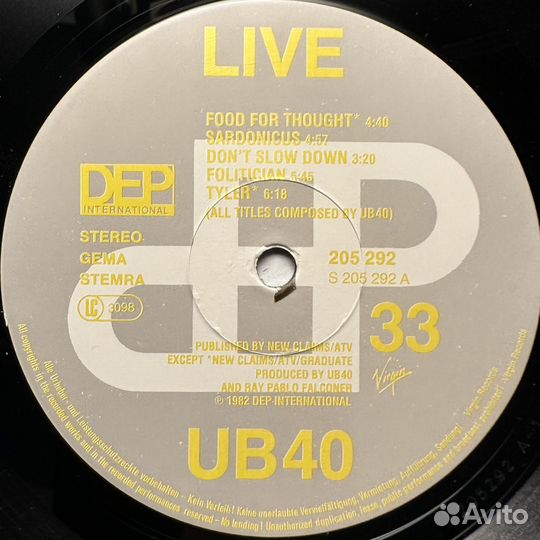 UB40 – Live (Европа 1983г.)