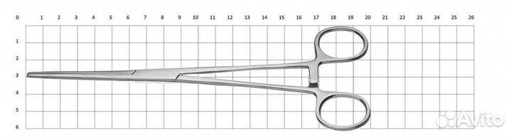 Зажим кровоостанавливающий зубчатый прямой №2, 200