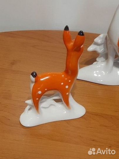 Лань, олень,Городница. Фарфор гфз