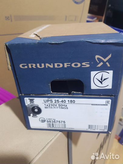 Grundfos циркуляционный насос 25-40 180 мм