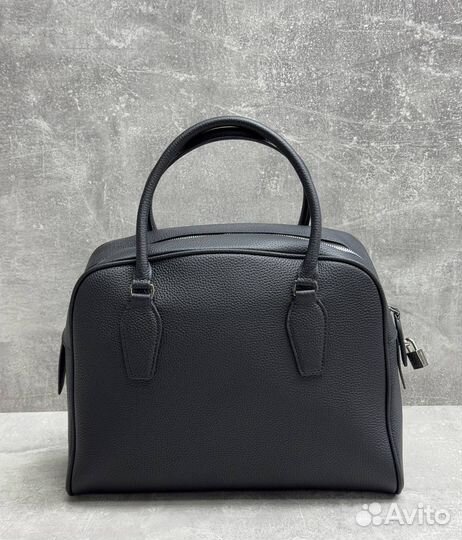 Черная сумка с ручками натуральная кожа The Row