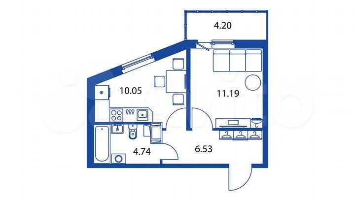 1-к. квартира, 33,8 м², 5/12 эт.