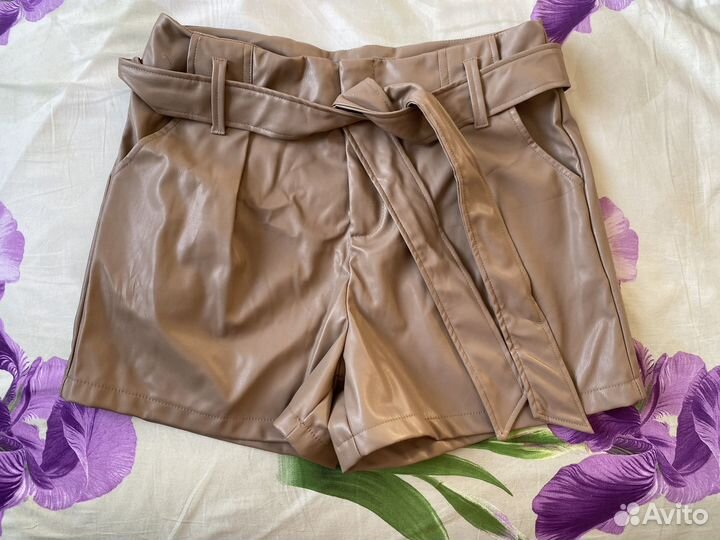 Шорты экокожа