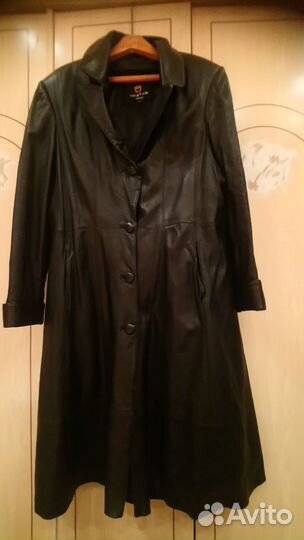 Плащ натуральная кожа женский р.50 с подстежкой