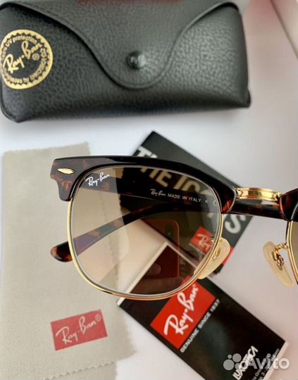 Очки ray ban clubmaster коричневые