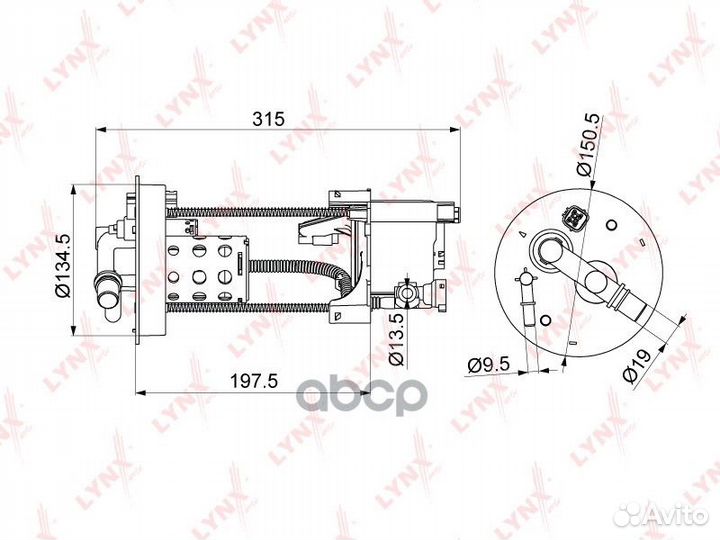 Фильтр топливный LF1067M lynxauto