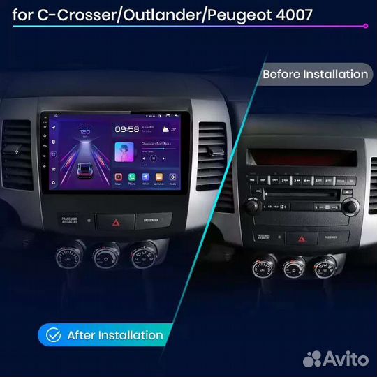Магнитола 2 din android на Mitsubishi outlander