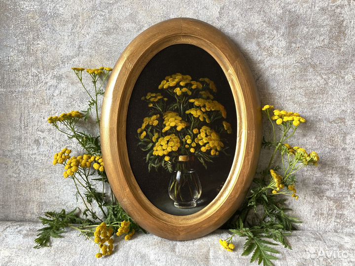 Картина маслом на холсте в деревянной раме 