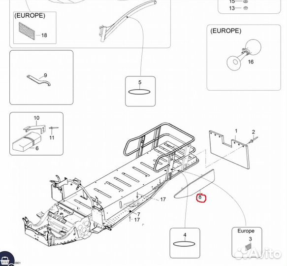 Левый боковой брызговик Ski-Doo Lynx 605354746