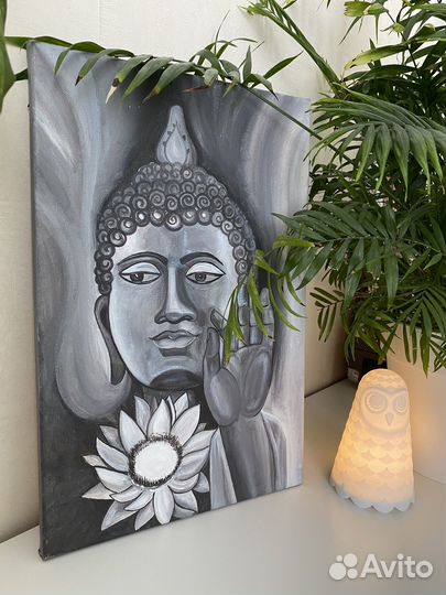 Картина Будда, холст, акрил