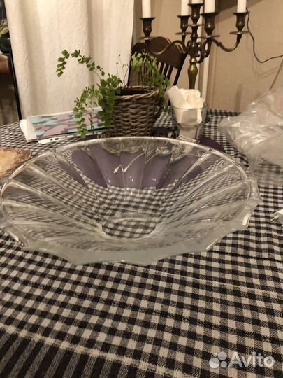 Ваза для фруктов хрусталь