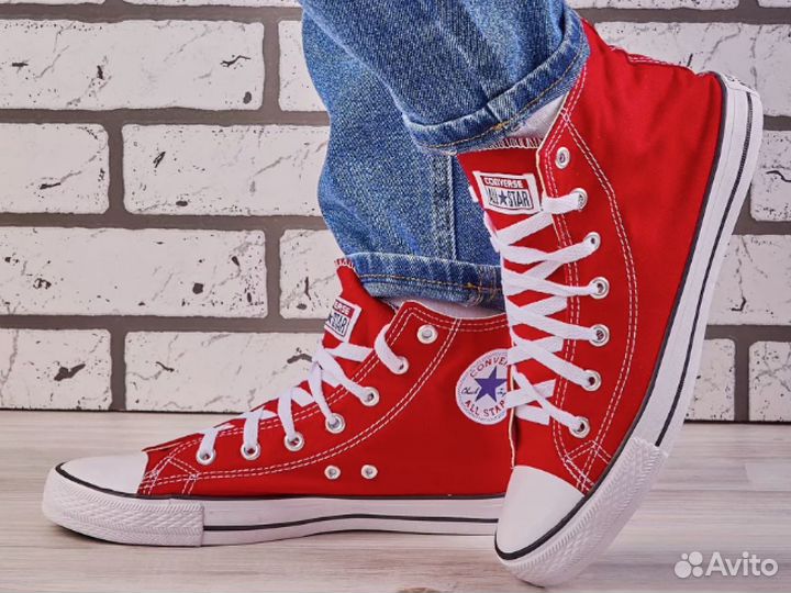 Кеды Converse красные высокие