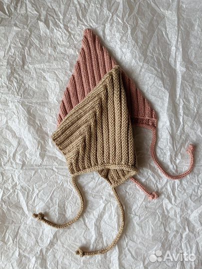 Шапка эльф/гномик вязаная для новорожденного