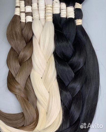 Волосы для наращивания темно-русые, кудри