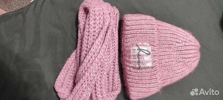 Комплект шапка и шарф шерсть