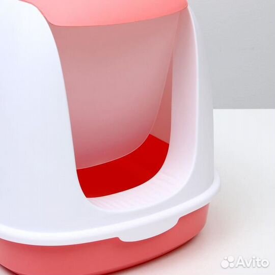 Туалет закрытый с совком, 47 х 40 х 39 см, бело-ро