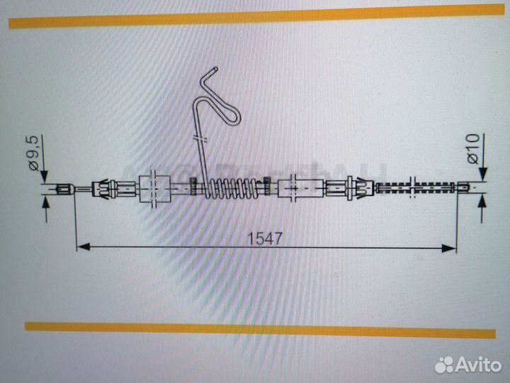 Трос стояночной тормозной системы Ford