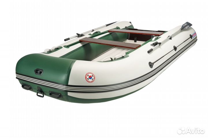 Лодка mishimo lite 320 В бело-зеленом цвете