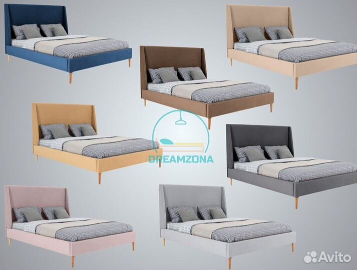 Кровать Кари с мягким изголовьем под заказ