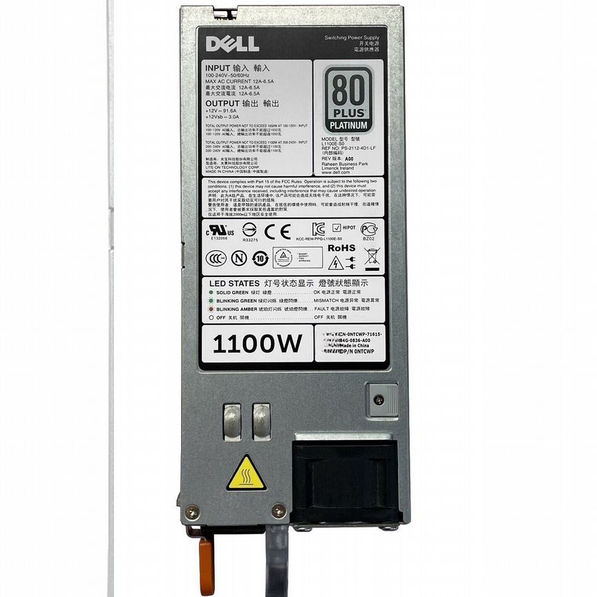 [PS-2112-4D1-LF] Резервный Блок Питания Dell Ntcwp 1100w Ps-2112-4d1-Lf