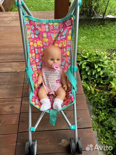 Коляска кукольная с пупсом