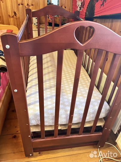 Детская кроватка 120х60 + матрац + наматрасник