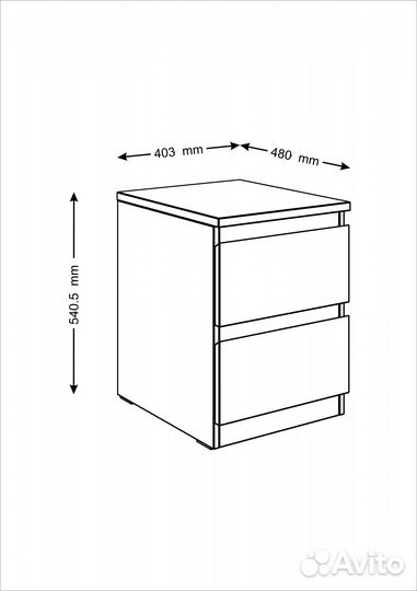 Тумба IKEA Мальта 2 ящика