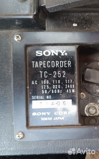 «Sony Tapecorder TC-252» катушечный магнитофон