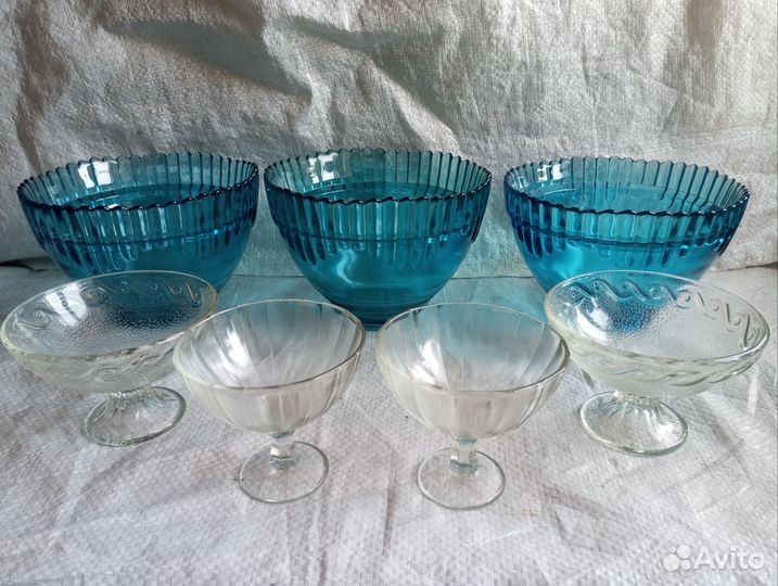 Конфетница цветное стекло СССР