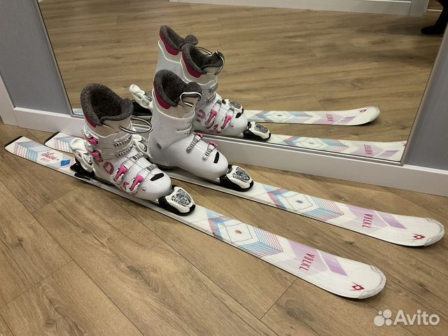 Горные лыжи 130 и двое ботинок 35-36-37