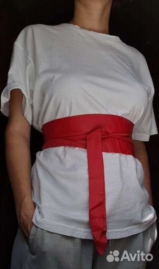 Длинный мягкий пояс из кожи