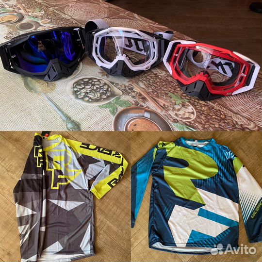 Очки для мотокросса, джерси