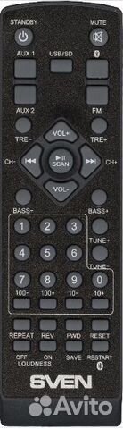 Пульт заменяющий Sven MC-10, MC-20