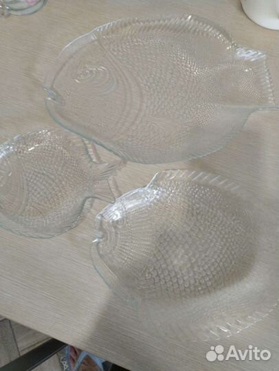 Тарелки/блюдо/селедочница, набор 3 шт