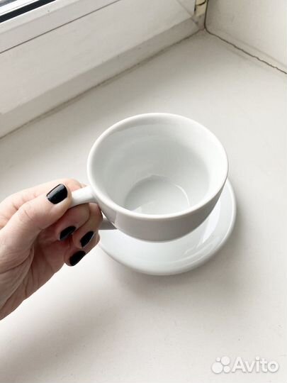 Белый чайный кофейный сервиз на 6 персон