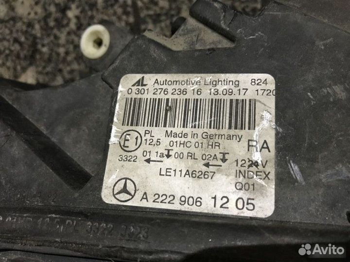 Фара правая Mercedes-Benz S-Class W222