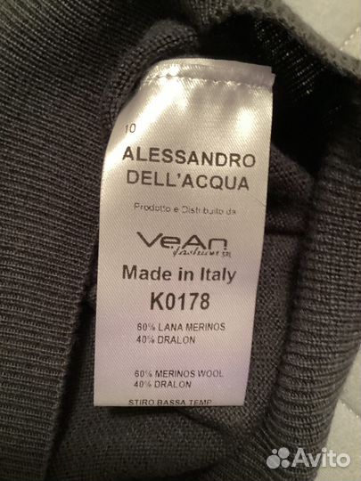 Alessandro dell acqua XXL водолазка Италия