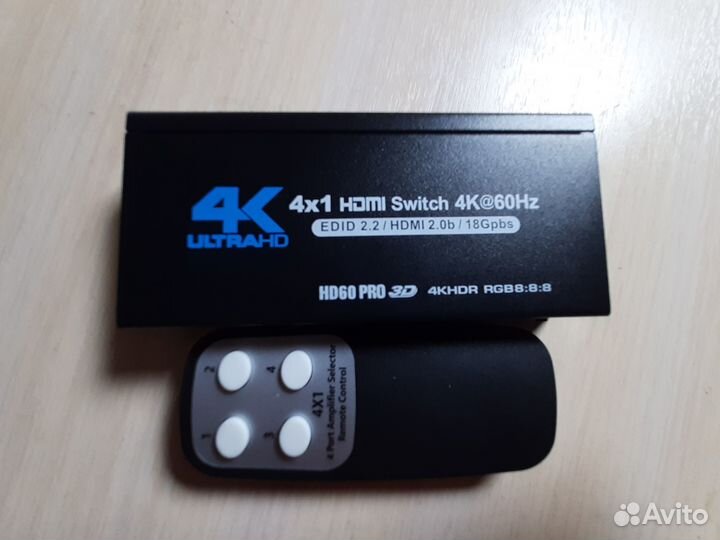 Switch hdmi 4 в 1 4k 60Гц (fullhd 120GHz) hdcp2.0