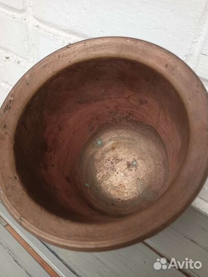 Медная ступка с пестиком. Старинная. 4,2кг