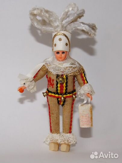 Кукла Карнавальный костюм Жиля, Бельгия, 18 см