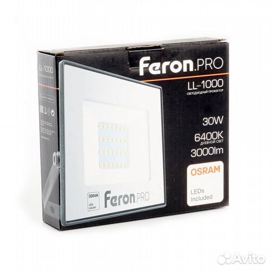 Светодиодный прожектор Feron LL-1000 30W 6400K 415