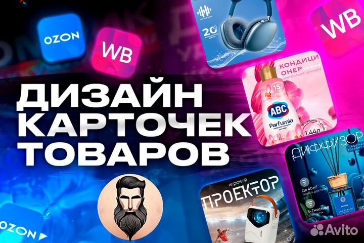 Дизайн инфографика карточек для маркетплейсов