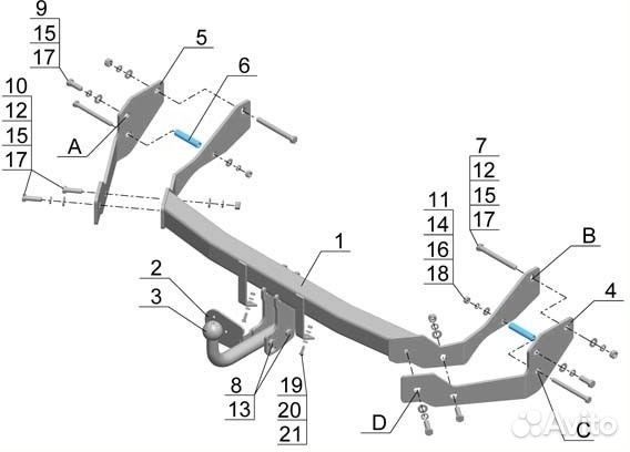 Фаркоп hyundai santa FE classic (2000-2005)(HY 18)