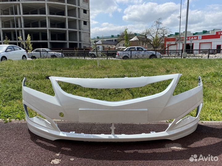 Бампер передний hyundai solaris 2015 белый