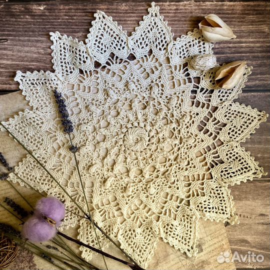 Вязаный декор ажурные салфетки
