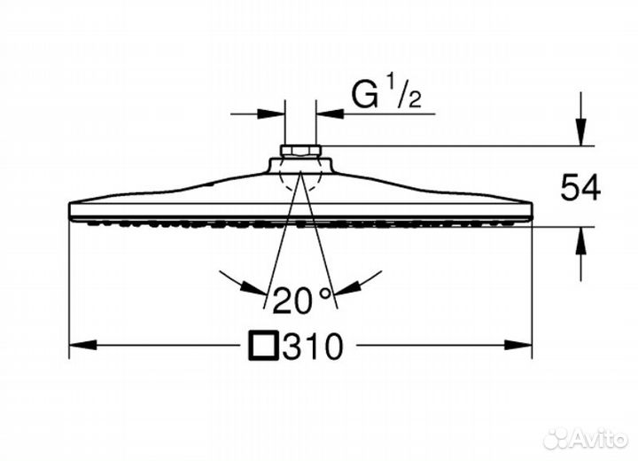 Верхний душ Grohe Rainshower 310 Mono 26567000 ква